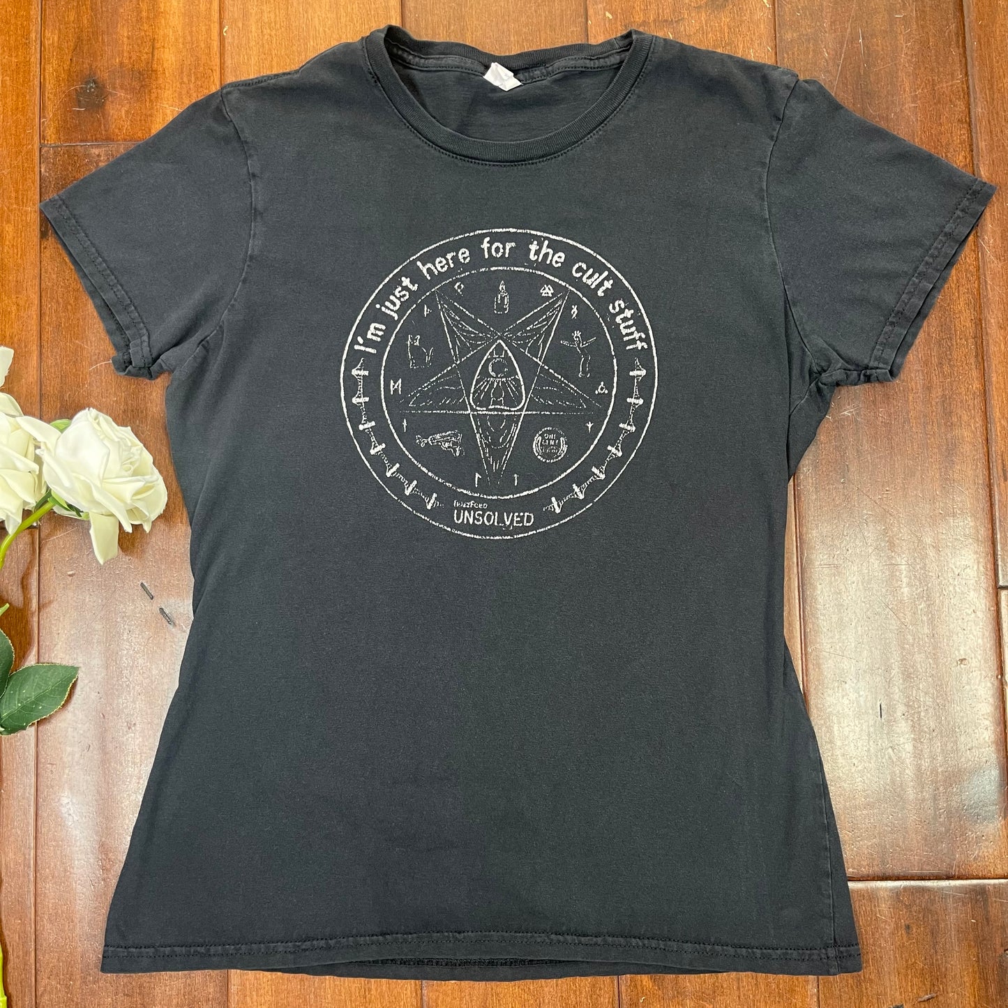 THRIFTED “I’M JUST HERE FOR THE CULT STUFF” TEE