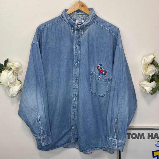 Vintage Disney Goofy Jean Button-Up