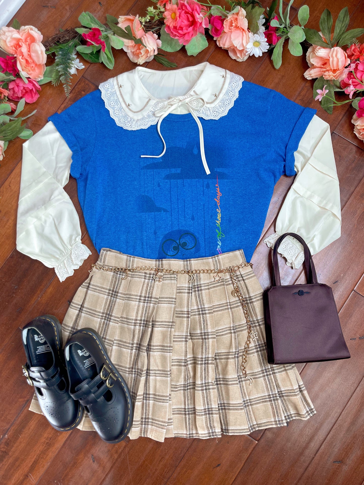 THRIFTED PLEATED PLAID SKIRT