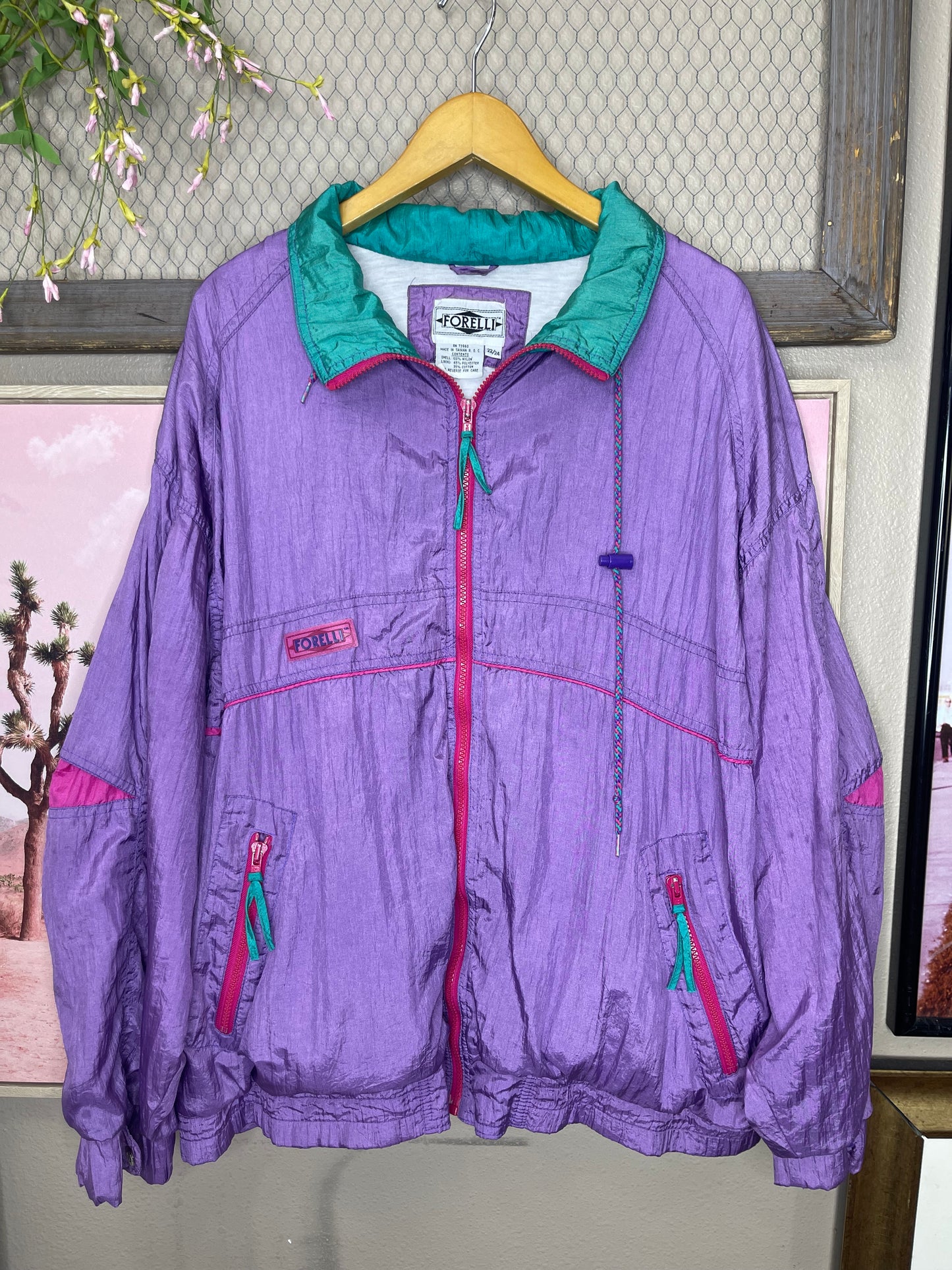 VINTAGE 80’S WINDBREAKER ZIP-UP JACKET
