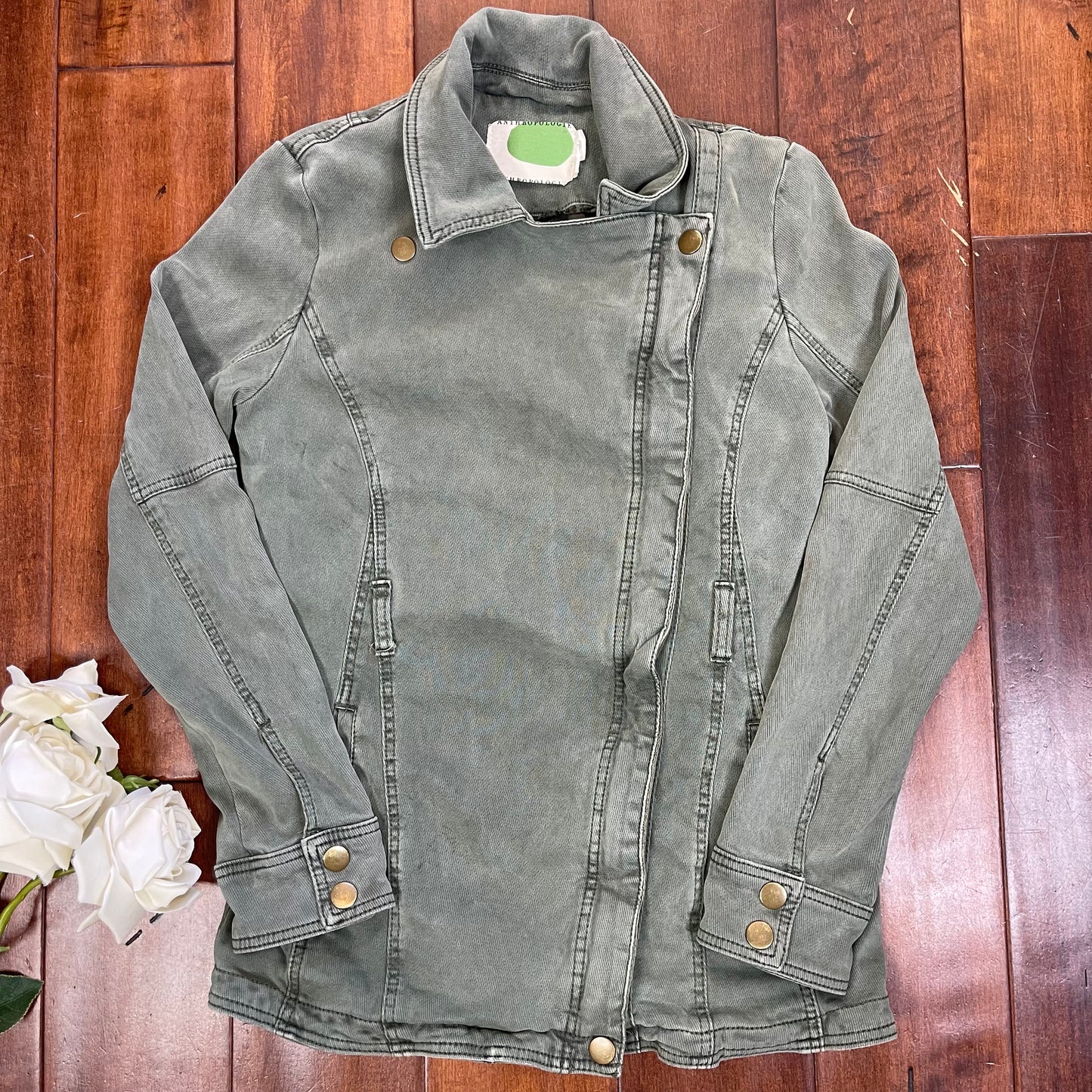 THRIFTED ANTHROPOLOGIE GREEN UTILITY JACKET