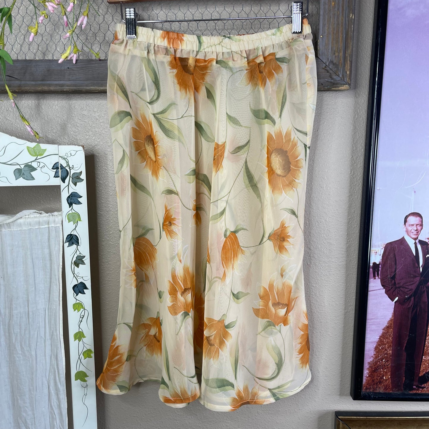 VINTAGE 90’S HANDMADE SHEER FLORAL SKIRT