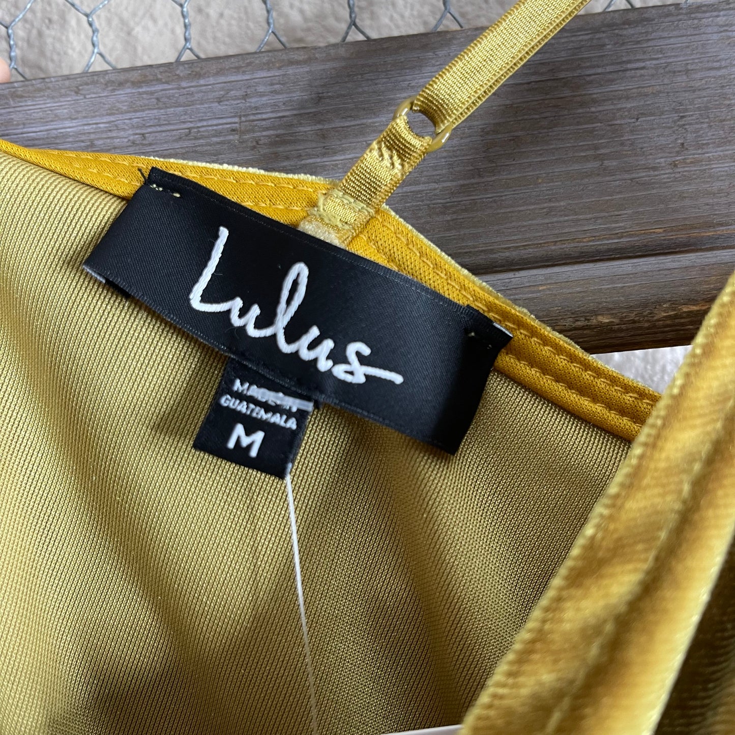 Thrifted Lulus Velvet Yellow Mustard Dress