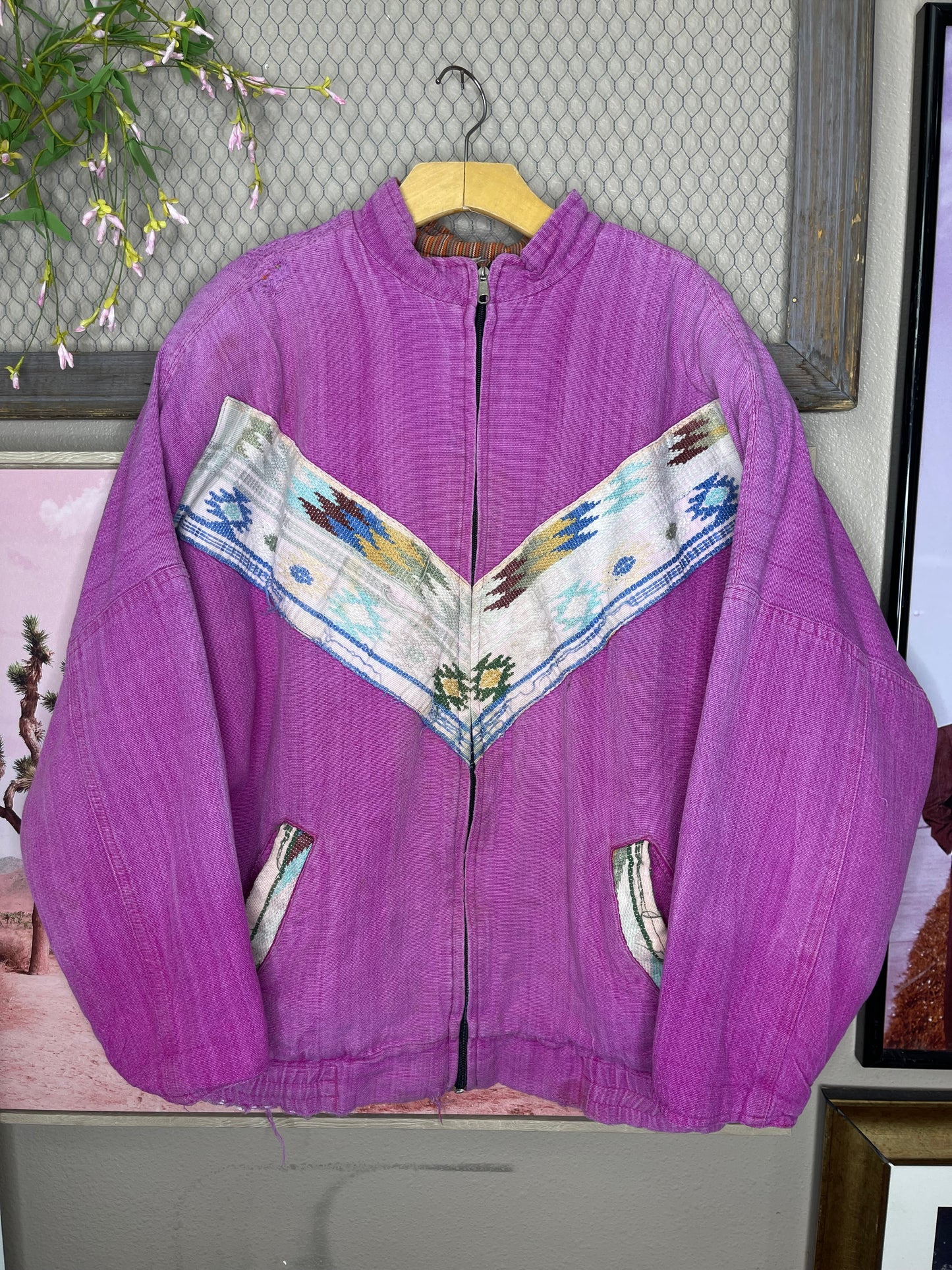 VINTAGE SOUTHWESTERN ZIP-UP BLANKET JACKET