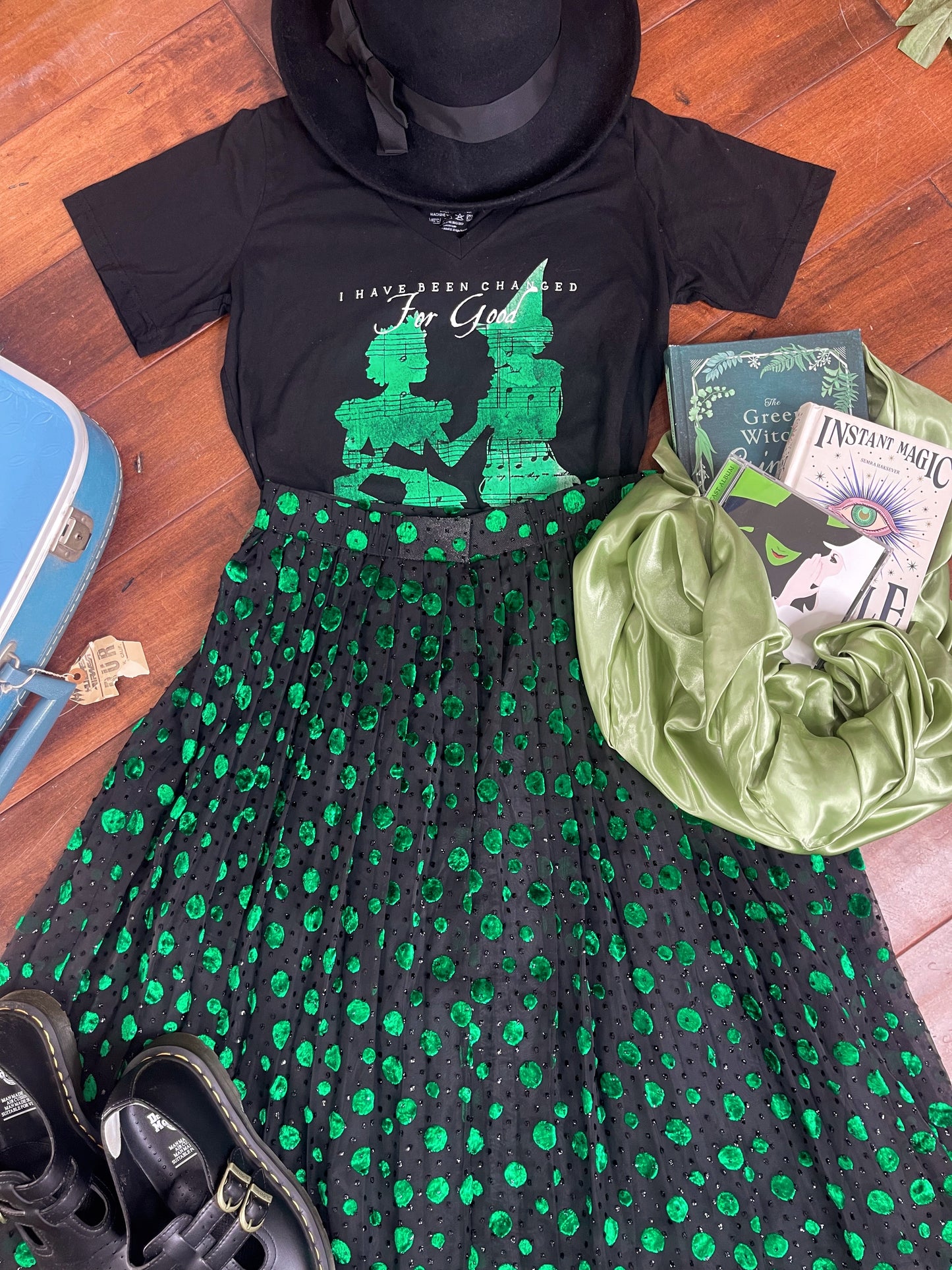 VINTAGE 70’S AYERMEI GLITTER POLKA DOT MID SKIRT