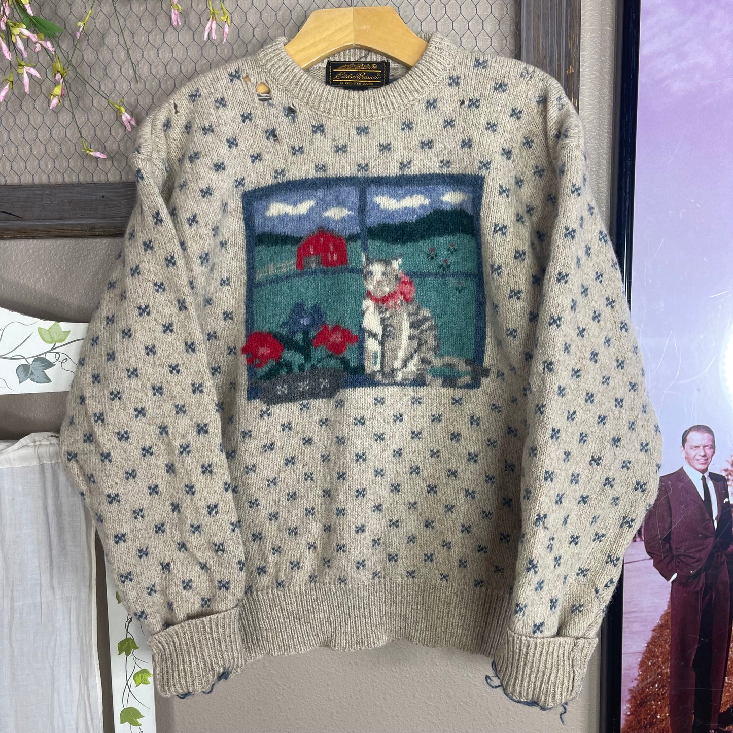 VINTAGE EDDIE BAUER 1989 KITTY SWEATER
