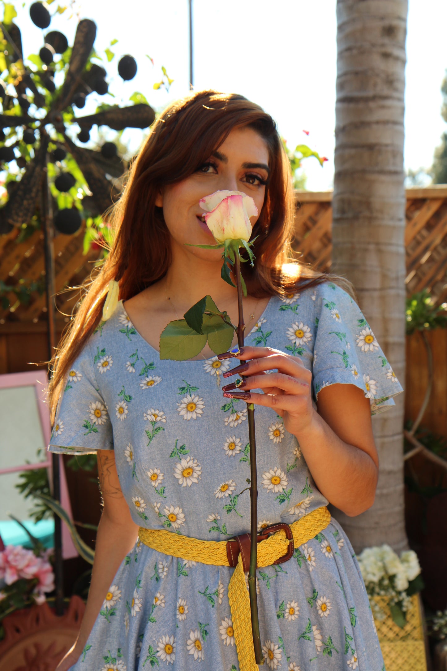 VINTAGE HANDMADE DAISY SWIRL DRESS