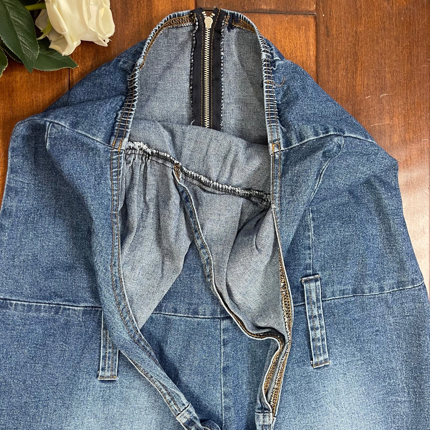 VINTAGE Y2K HALTER JEAN JUMPSUIT