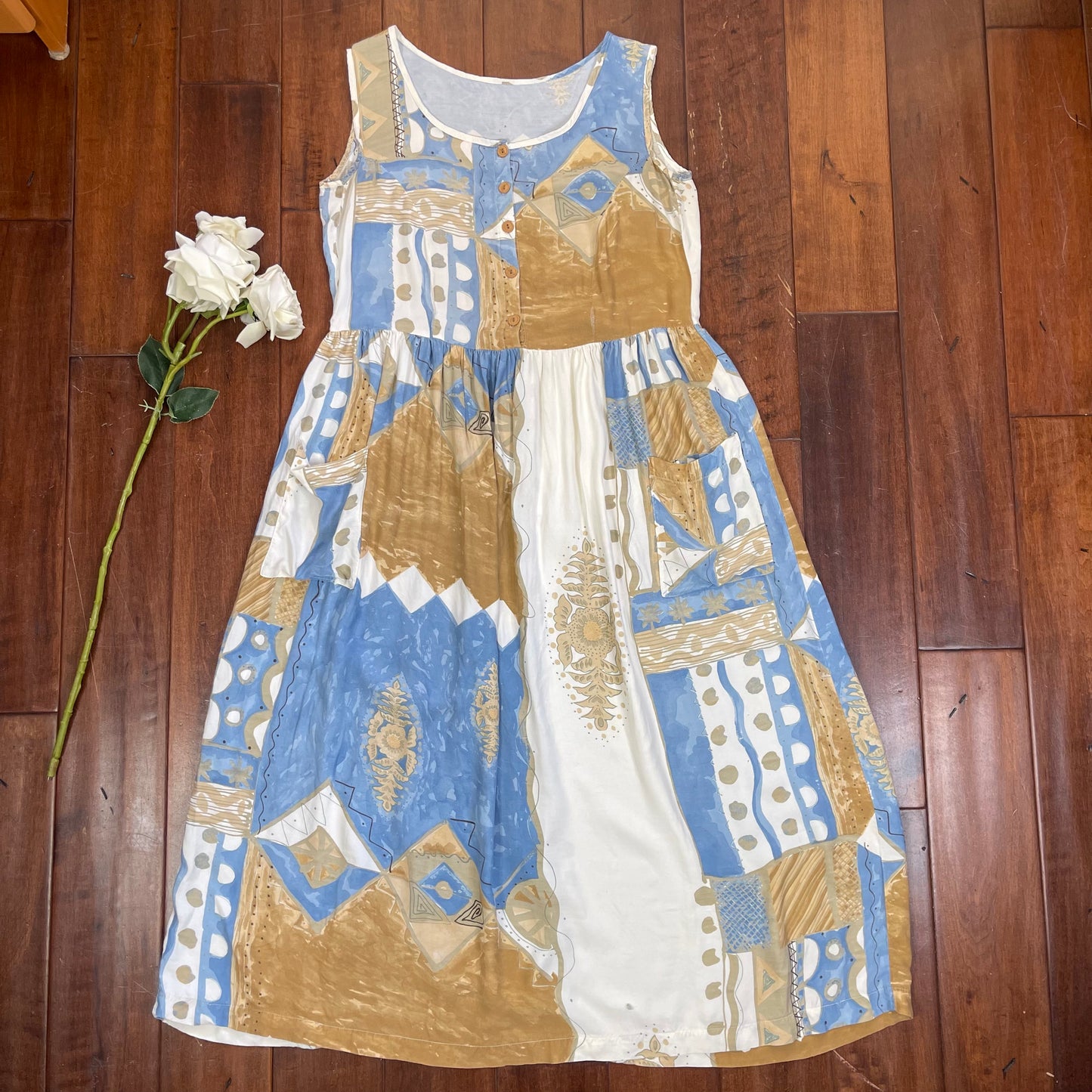 VINTAGE 90’S MULTI-PRINT MAXI DRESS