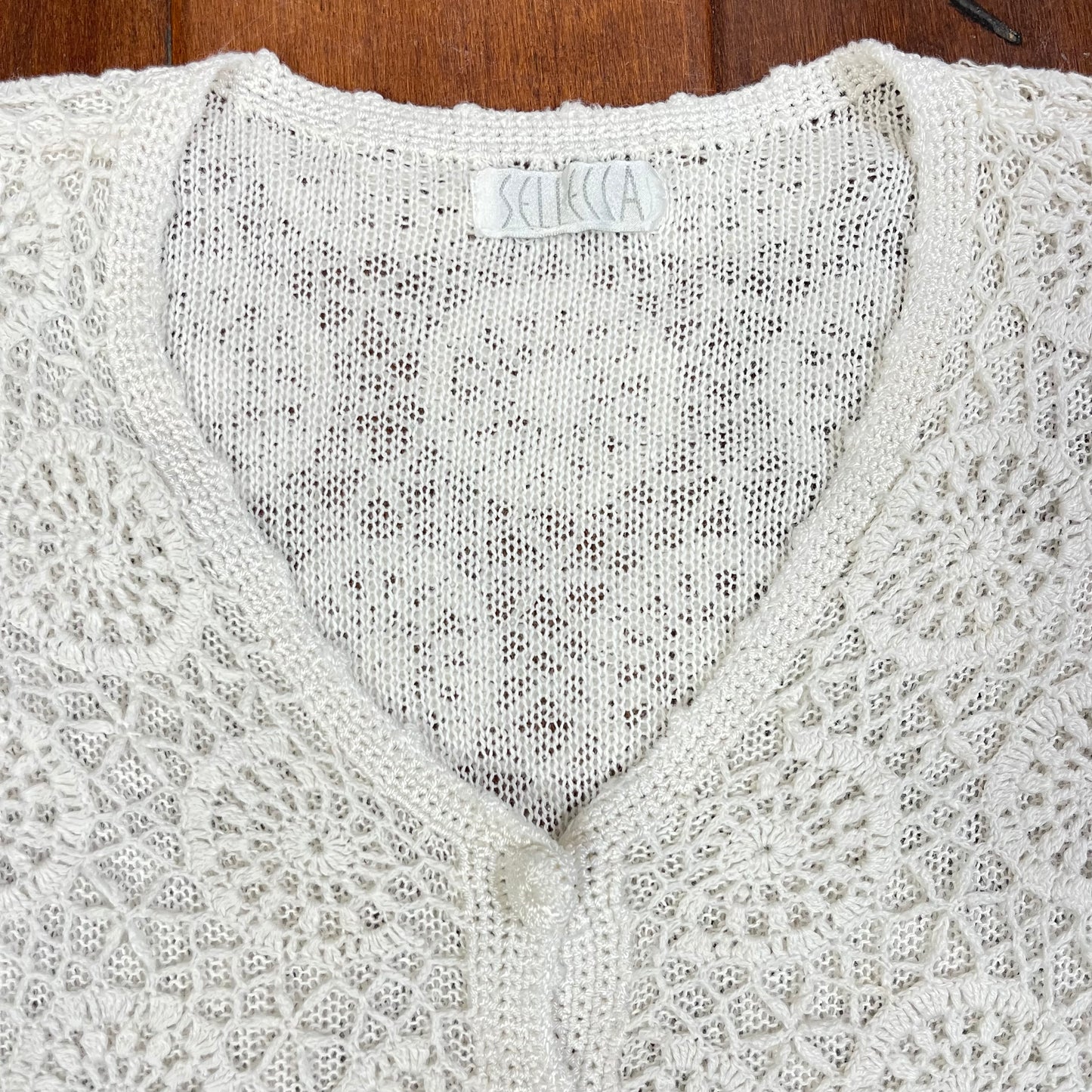 VINTAGE 90’S CROCHET CARDIGAN STYLE TOP