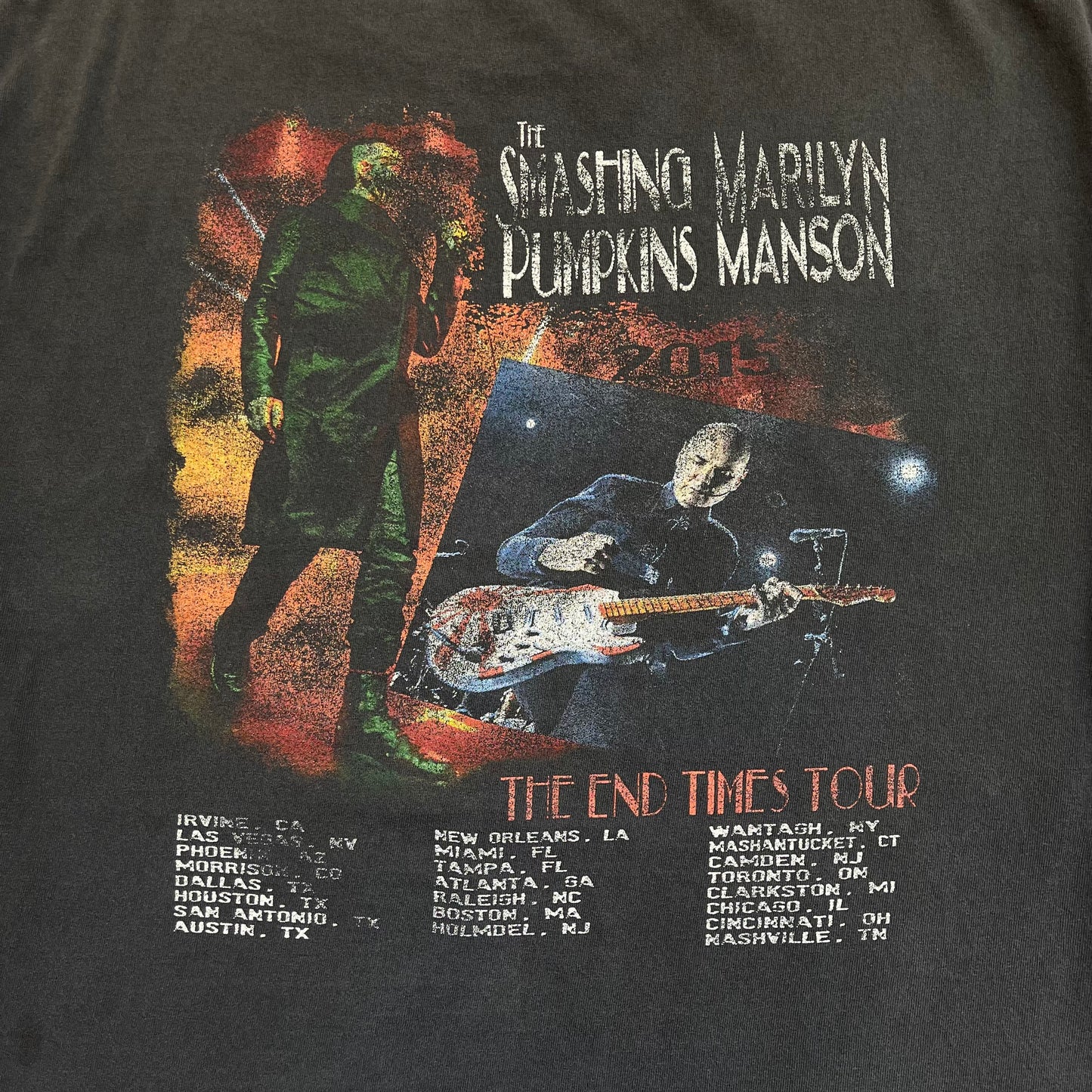 Thrifted 2015 Marilyn Manson & Smashing Pumpkins End Times Tour T-Shirt