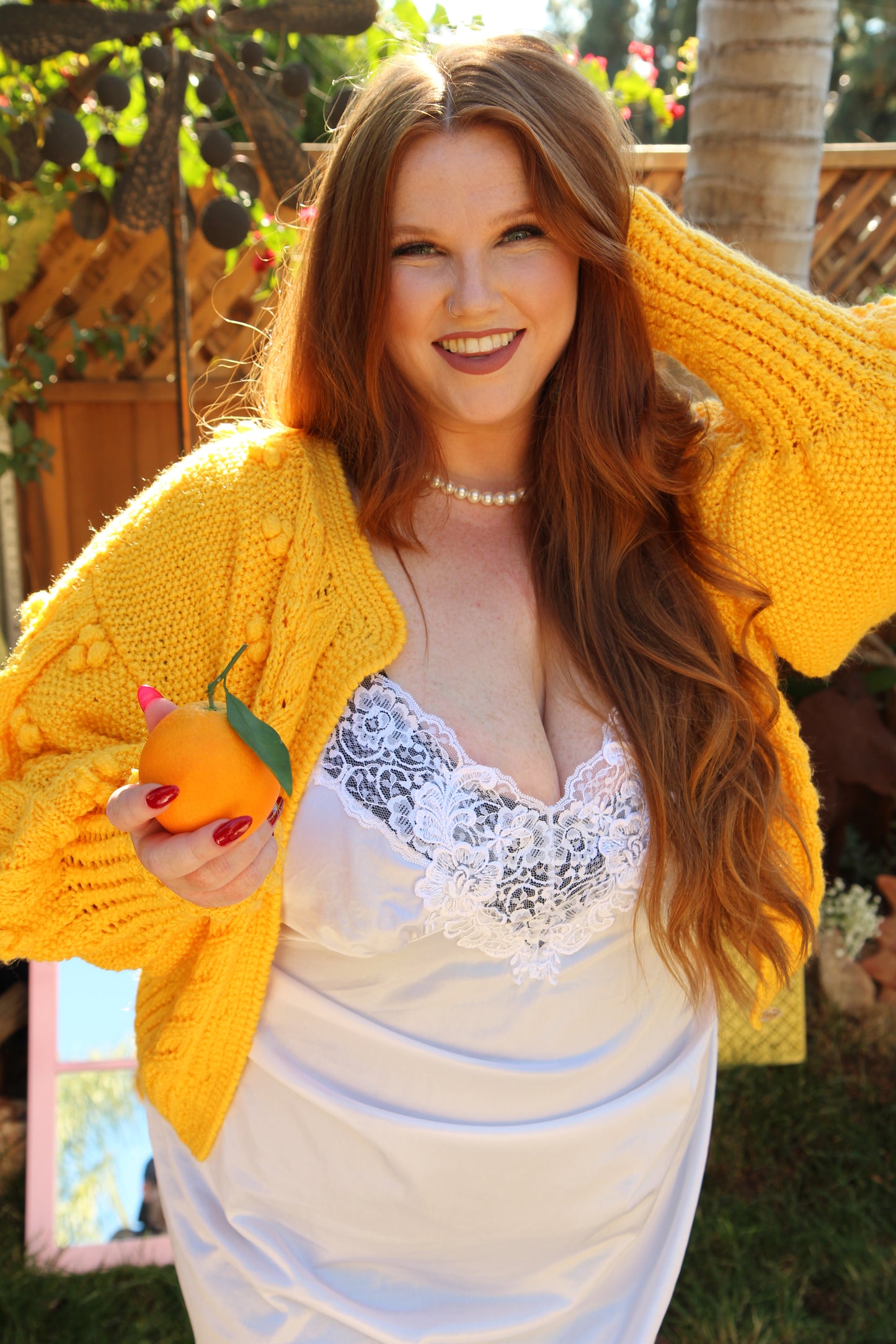 VINTAGE CROCHET MUSTARD YELLOW CARDIGAN