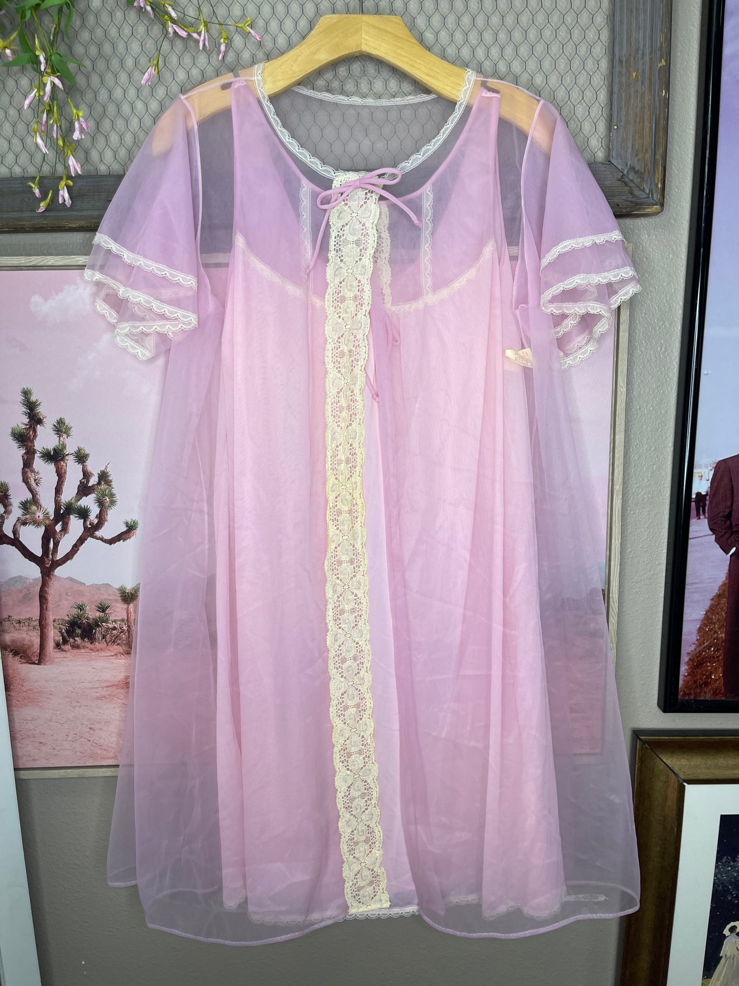 VINTAGE 70’S SEARS BABYDOLL TWO PIECE NIGHTGOWN