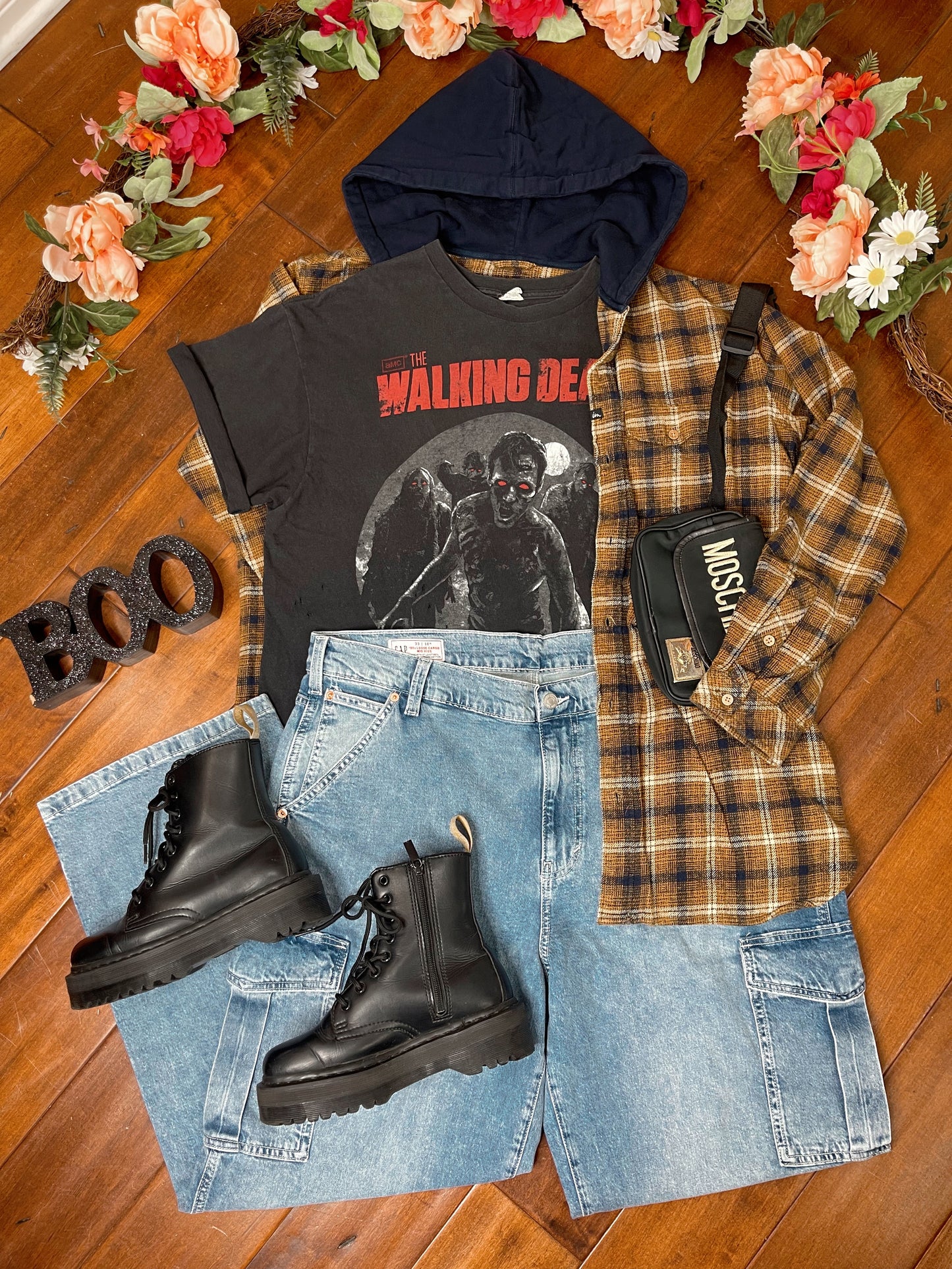 THRIFTED HOODIE FLANNEL