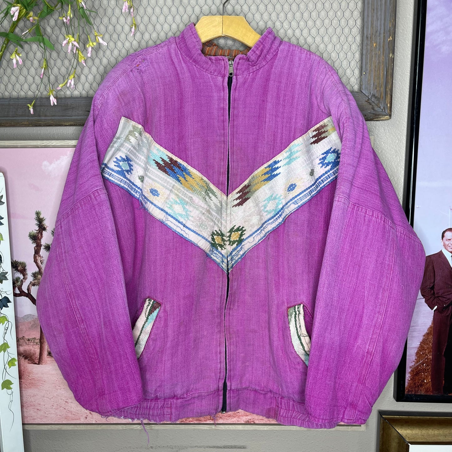 VINTAGE SOUTHWESTERN ZIP-UP BLANKET JACKET