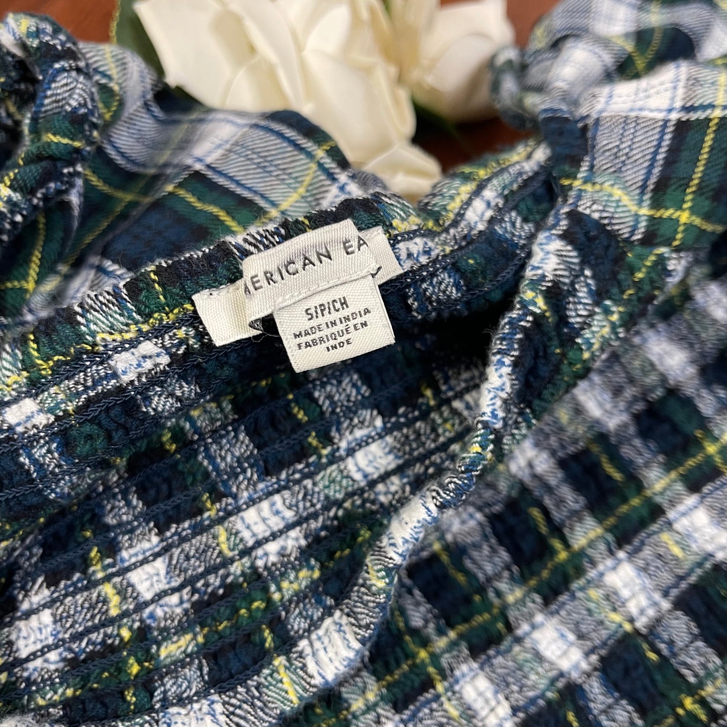 THRIFTED AMERICAN EAGLE PLAID TOP