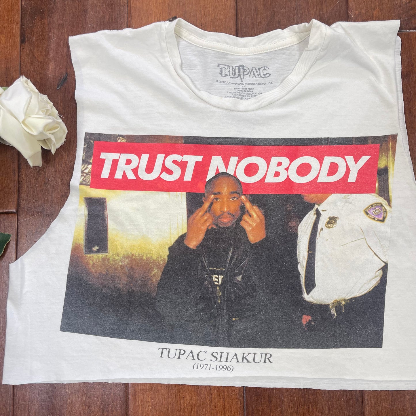 THRIFTED “TRUST NOBODY” TUPAC SHAKUR CUT-UP TEE