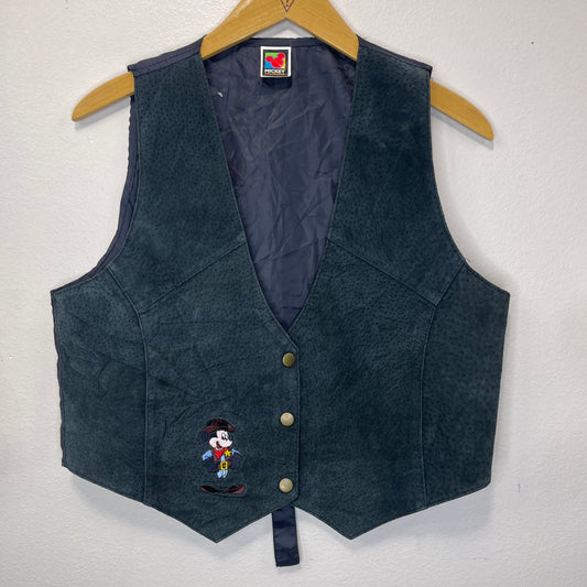 Vintage Disney Mickey Mouse Cowboy Leather Vest