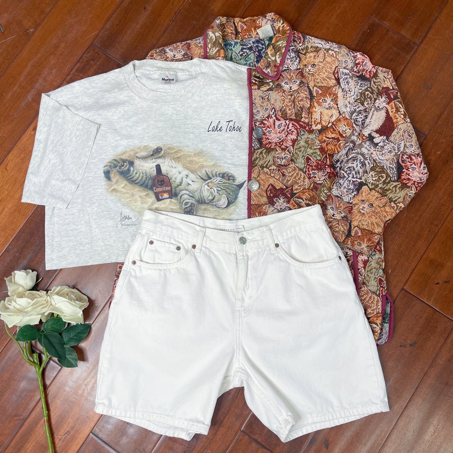 VINTAGE 90’S “LAKE TAHOE BEACH BUM” CROPPED TEE