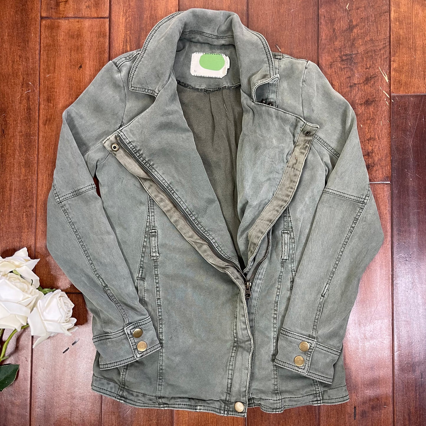THRIFTED ANTHROPOLOGIE GREEN UTILITY JACKET