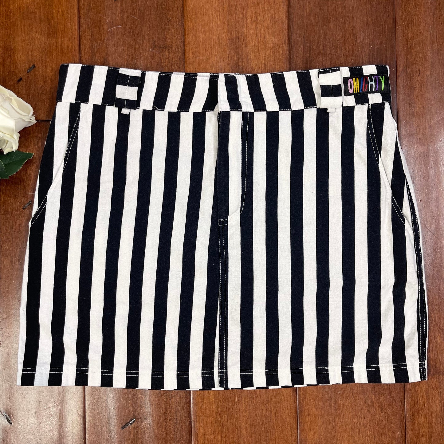 THRIFTED OMIGHTY STRIPED MINI SKIRT