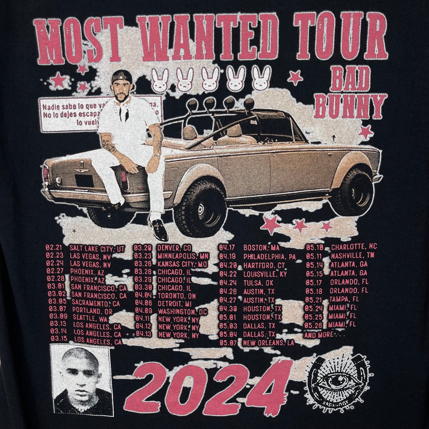 THRIFTED BAD BUNNY “NADIE SABE LO WUE VA A PASAR MAÑANA” CONCERT T-SHIRT