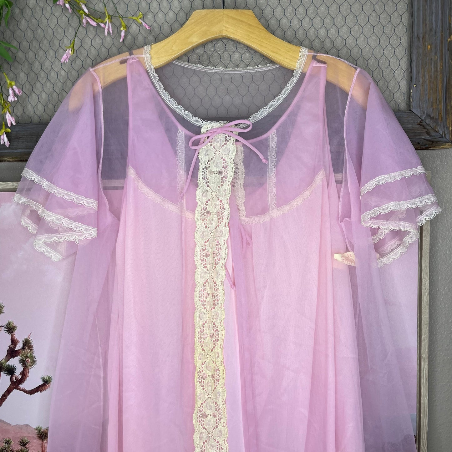 VINTAGE 70’S SEARS BABYDOLL TWO PIECE NIGHTGOWN