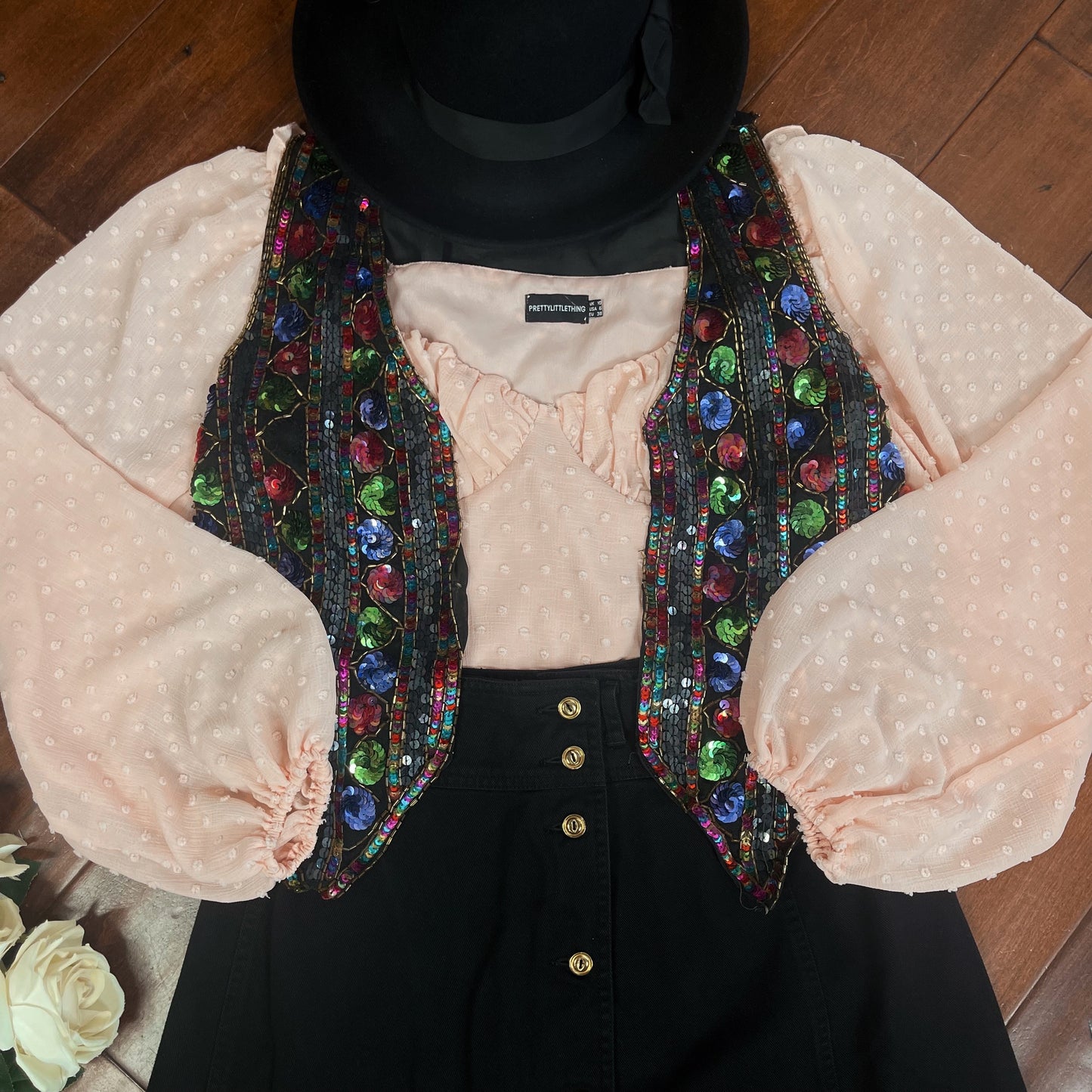 VINTAGE LIZ WEAR MAXI JEAN SKIRT