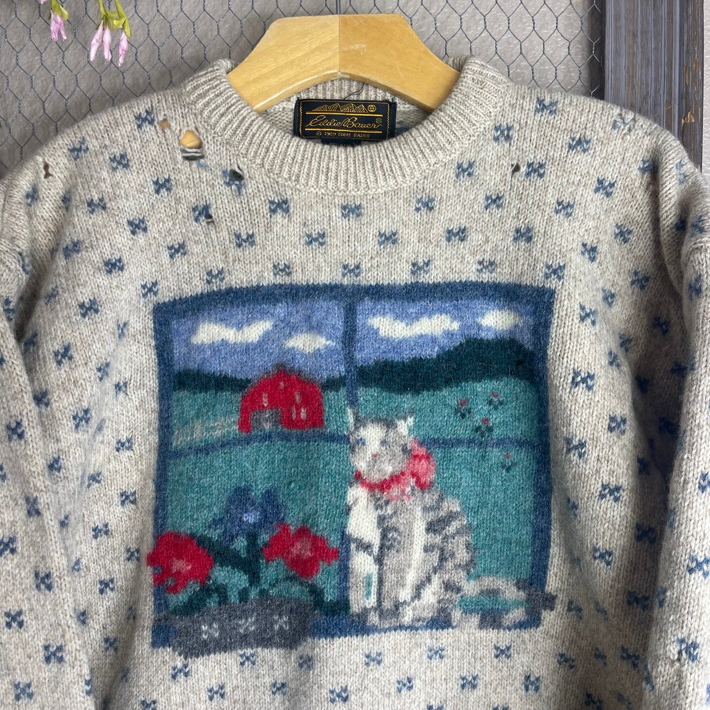 VINTAGE EDDIE BAUER 1989 KITTY SWEATER