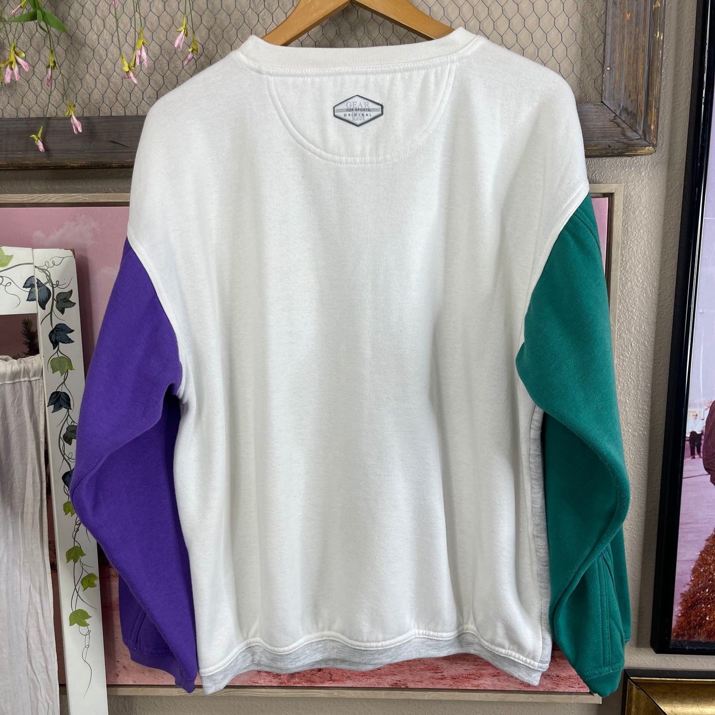 VINTAGE 1992 DETROIT GRAND PRIX COLOR-BLOCKED CREWNECK SWEATER