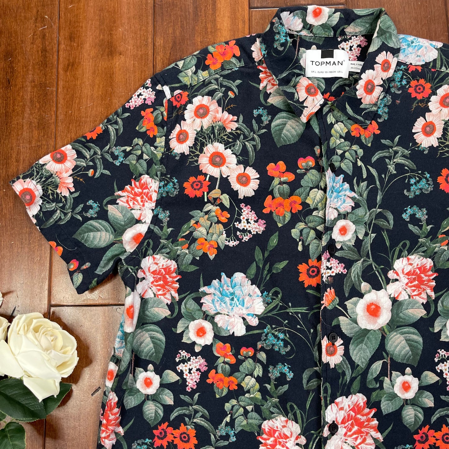 THRIFTED TOPMAN FLORAL BUTTON-UP