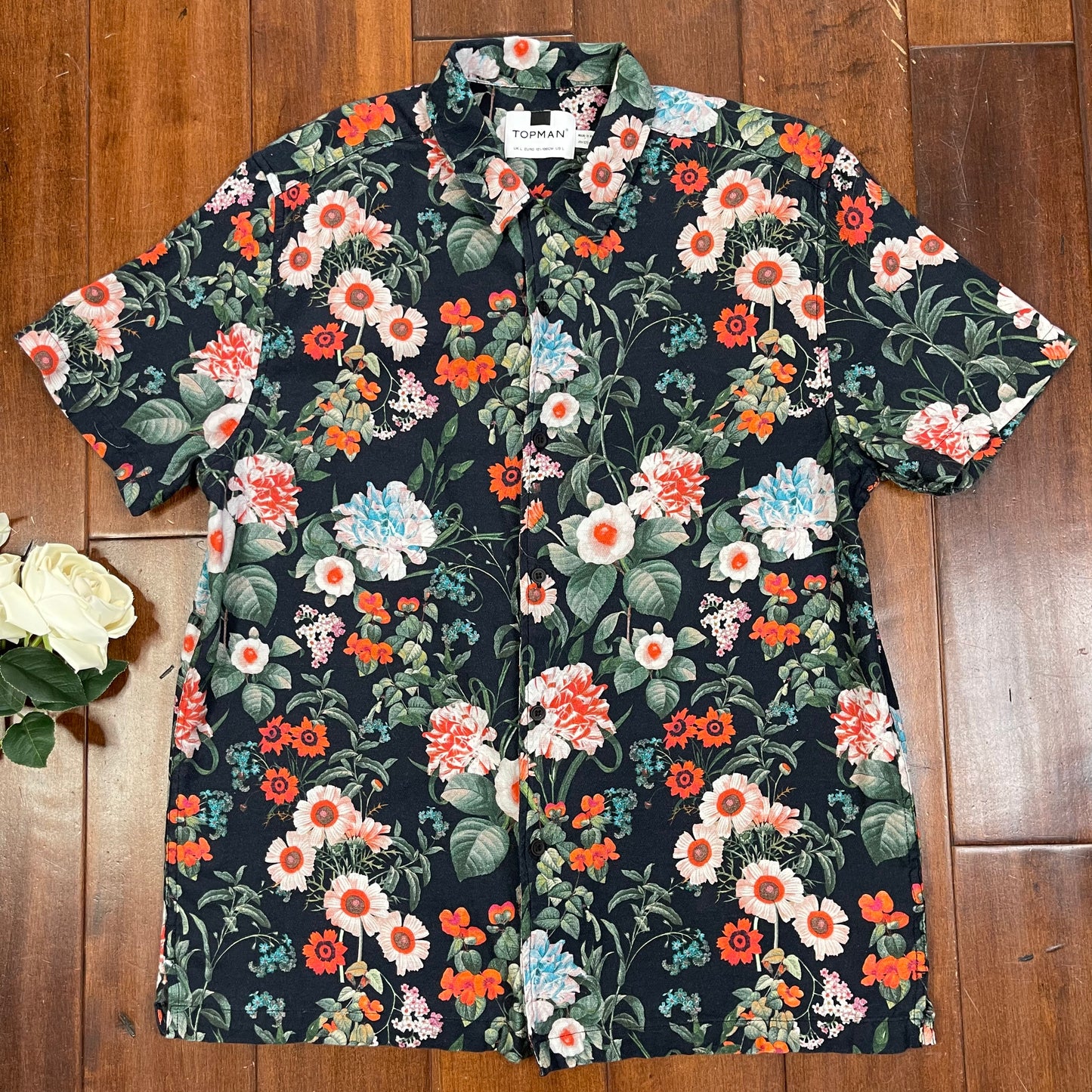 THRIFTED TOPMAN FLORAL BUTTON-UP