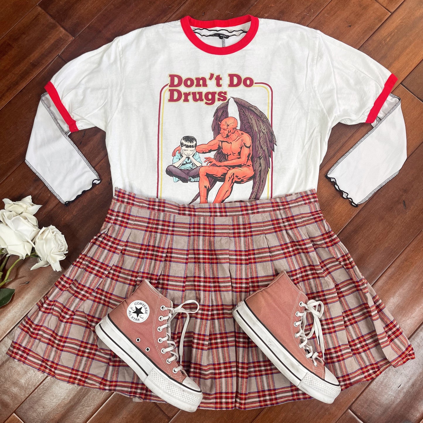 THRIFTED PLEATED SKORT