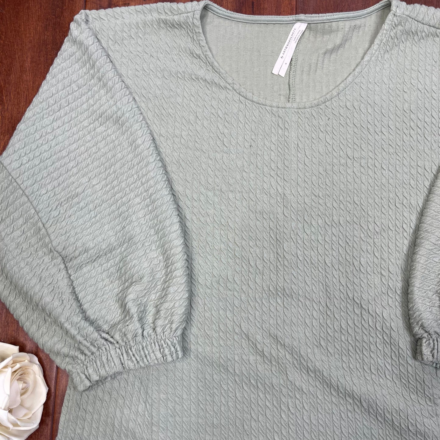 THRIFTED ANTHROPOLOGIE RIBBED SCOOPED NECK TOP