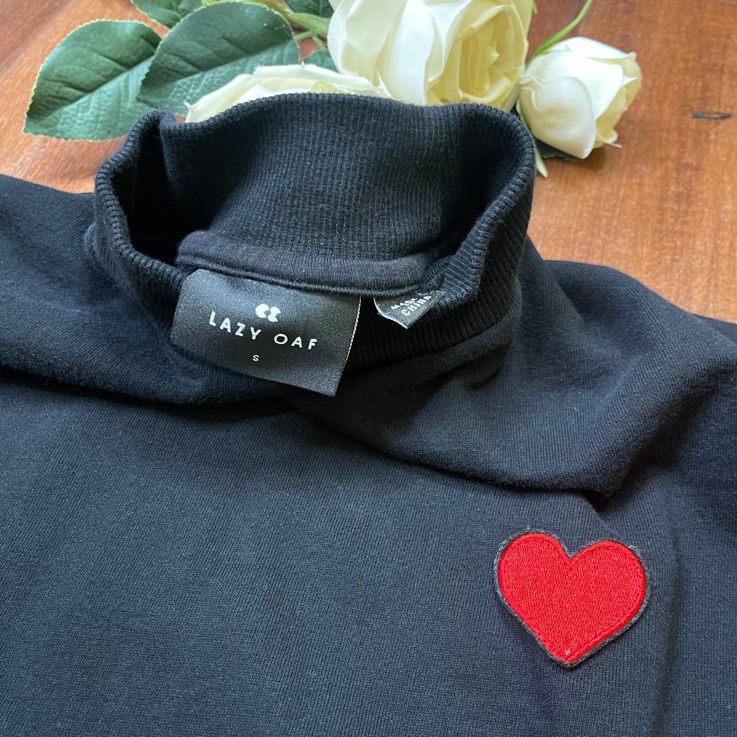 THRIFTED LAZY OAF “COLD HEARTED” TURTLENECK SWEATER