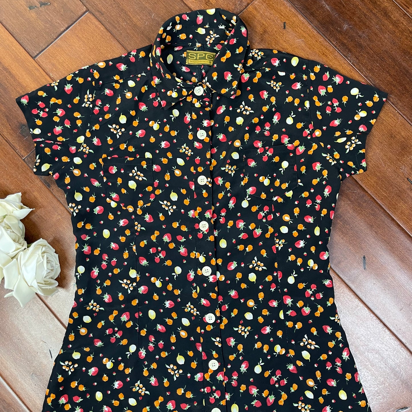 VINTAGE 90’S BUTTON-UP FRUTAS MINI DRESS