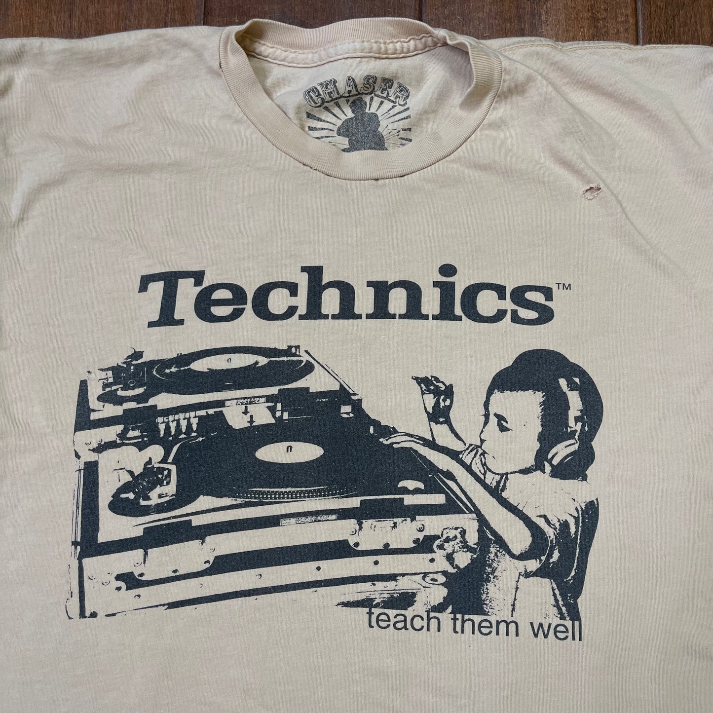 THRIFTED “TECHNICS TEACH THEM YOUNG” TEE