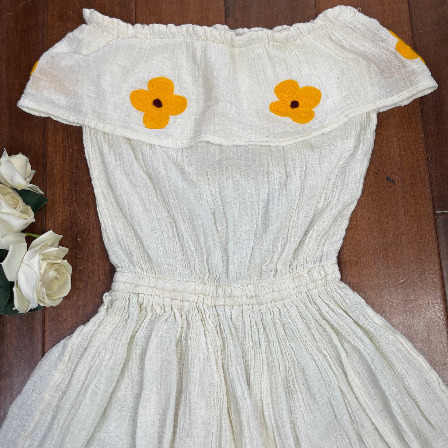 VINTAGE 70’S FLOWER PATCHED DRESS