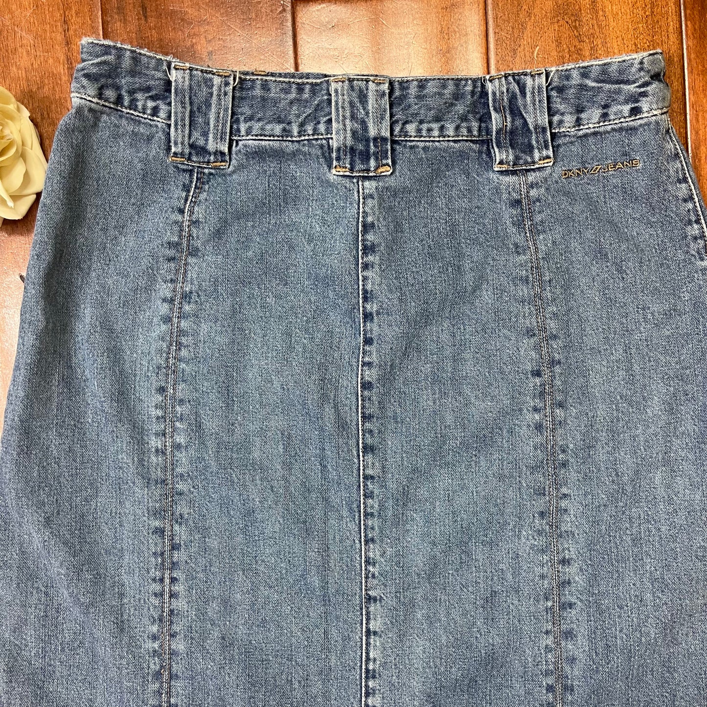 VINTAGE Y2K DKNY LOW-RISE MAXI JEAN SKIRT