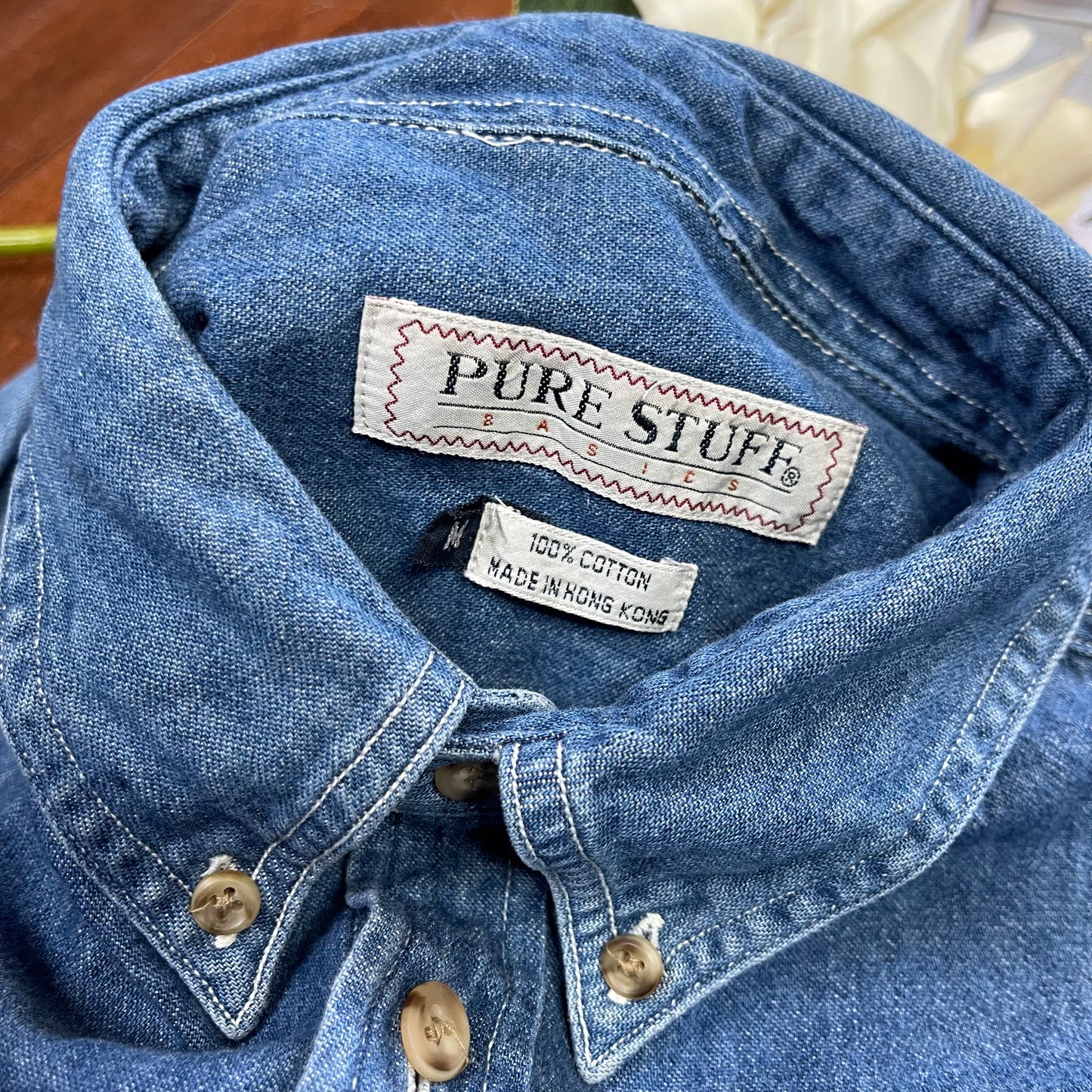 VINTAGE 80’S JEAN BUTTON-UP