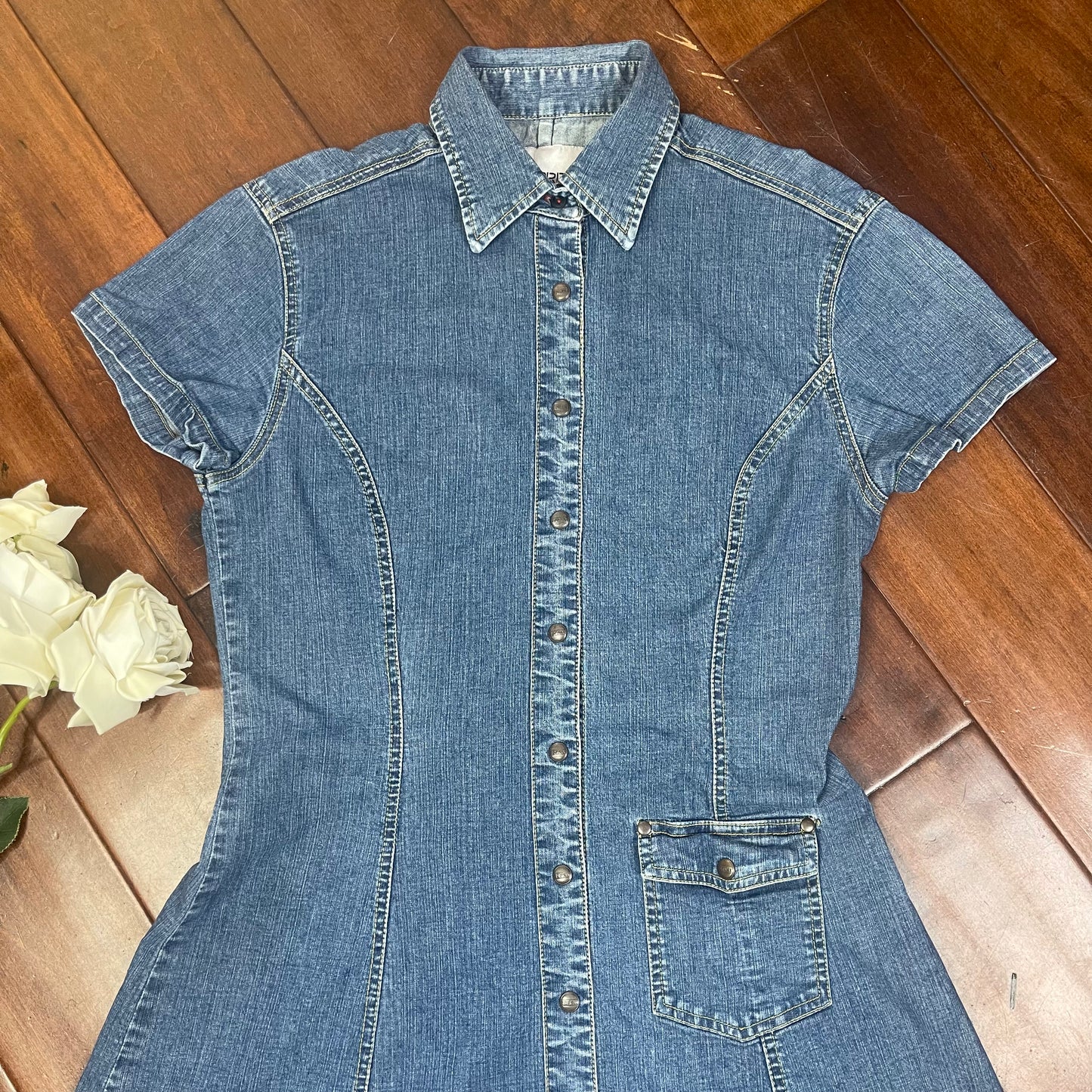 VINTAGE Y2K BUTTON-UP JEAN MINI DRESS