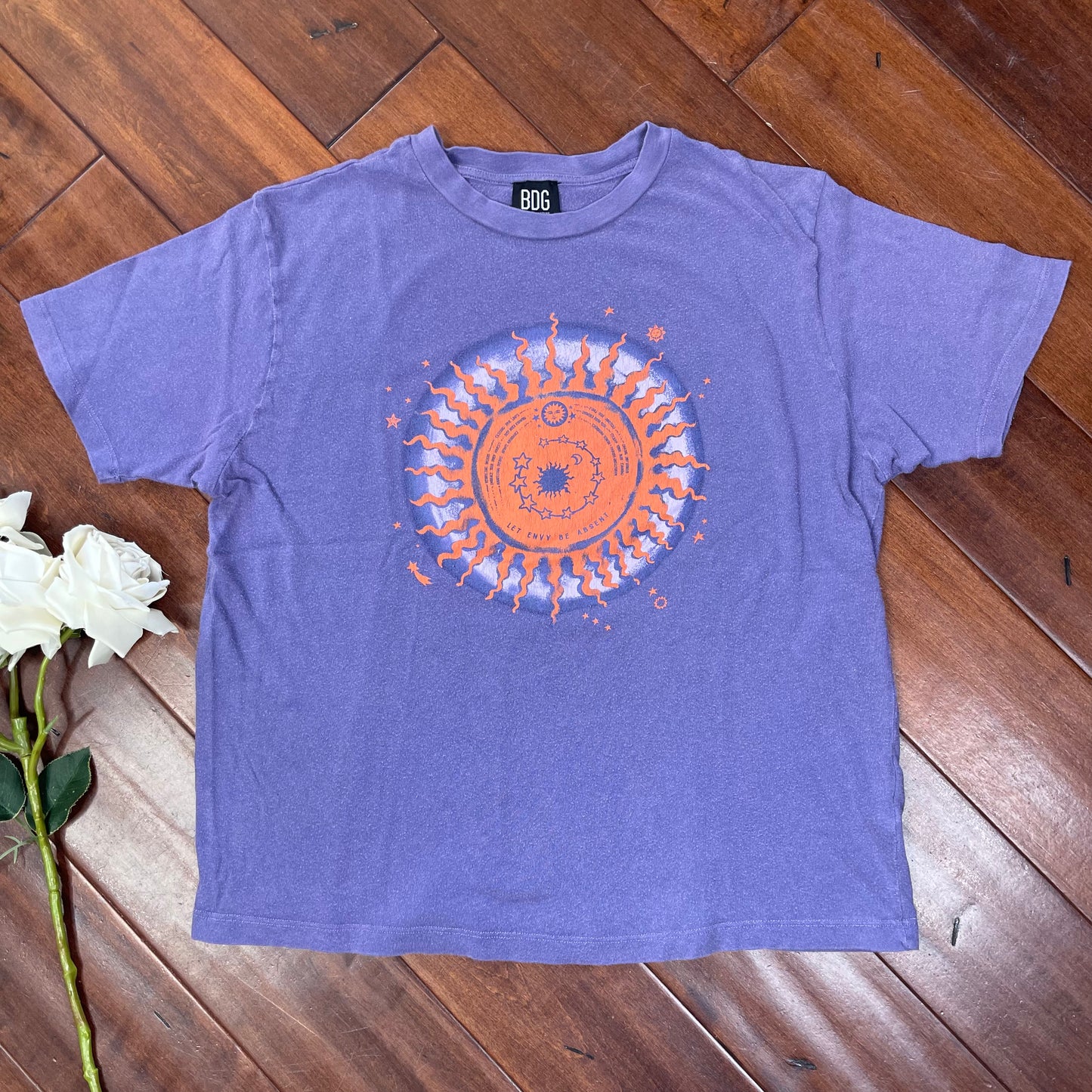 THRIFTED “LET ENVY BE ABSENT” BDG BOXED TEE
