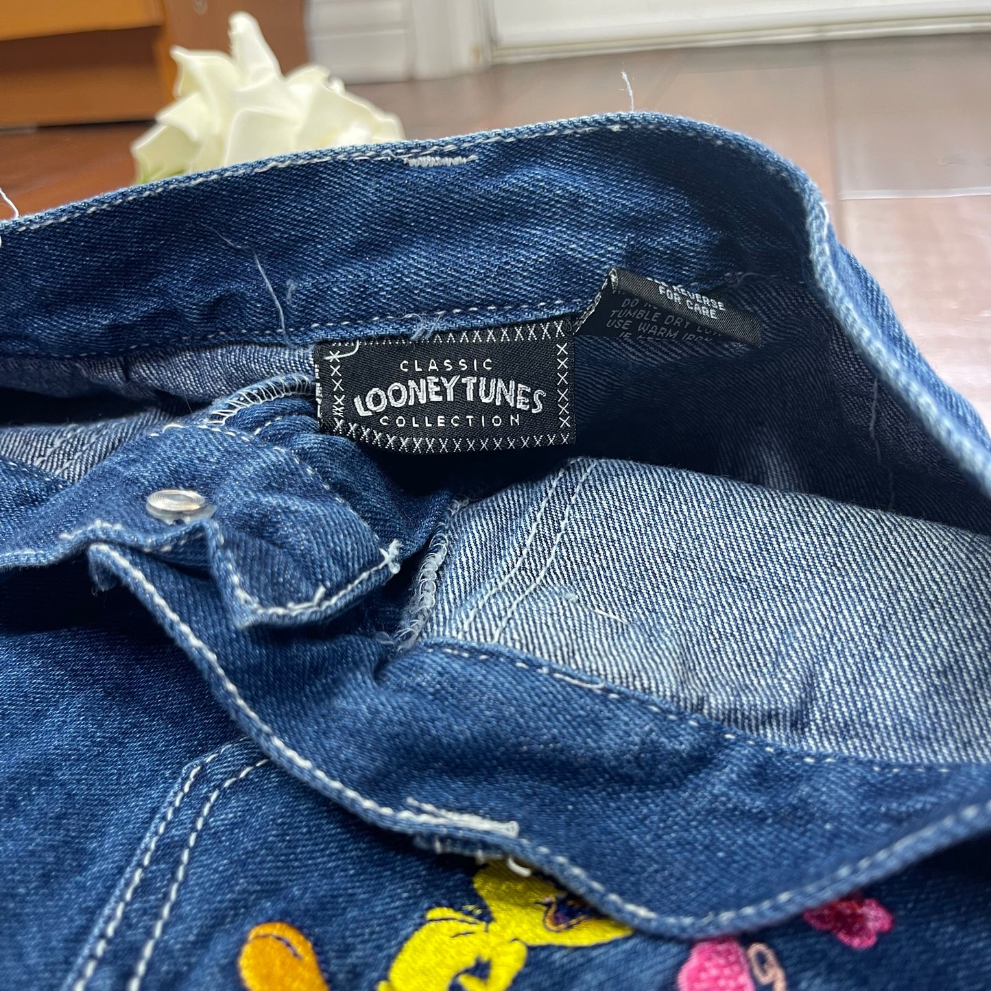 VINTAGE TWEETY BIRD HIGH-WAISTED JEAN SHORTS