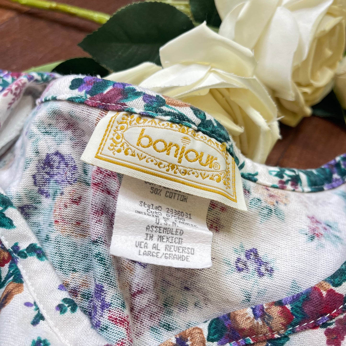 VINTAGE RUFFLED FLORAL TOP