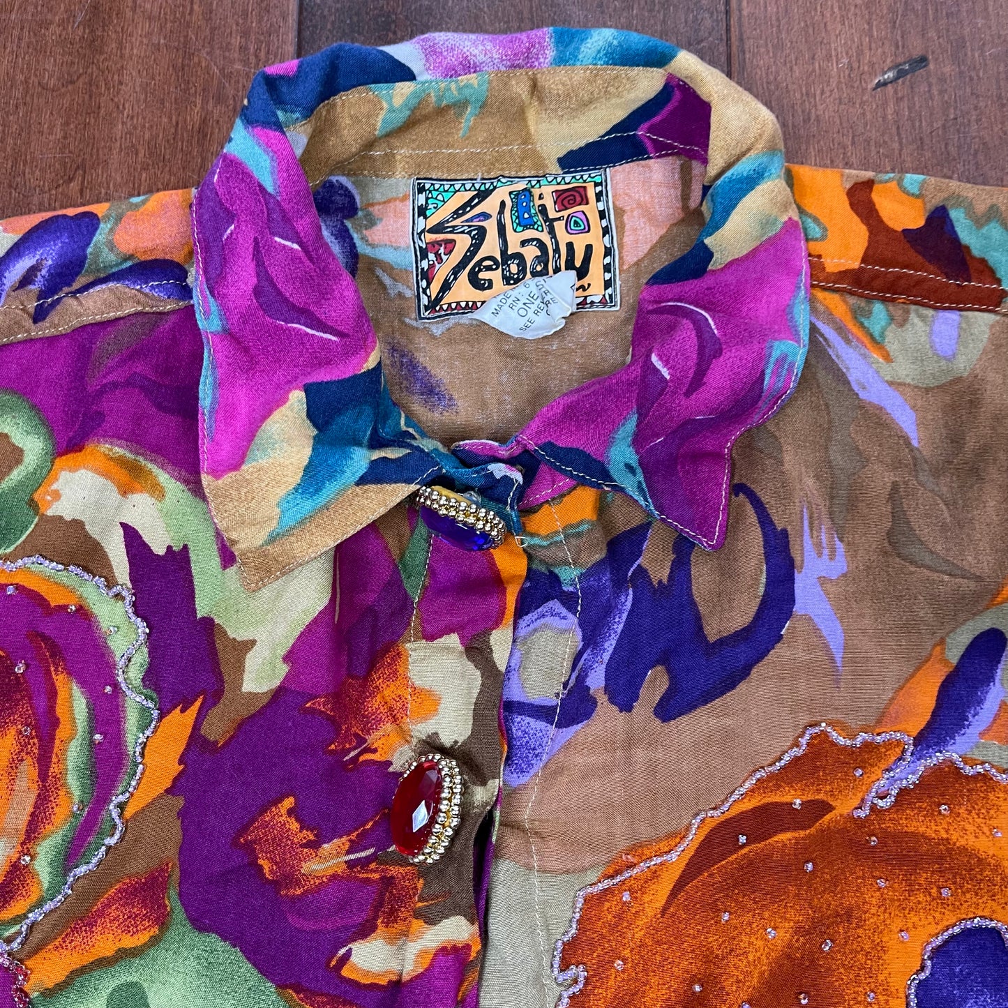 VINTAGE 80’S BEADED BOXED BUTTON-UP