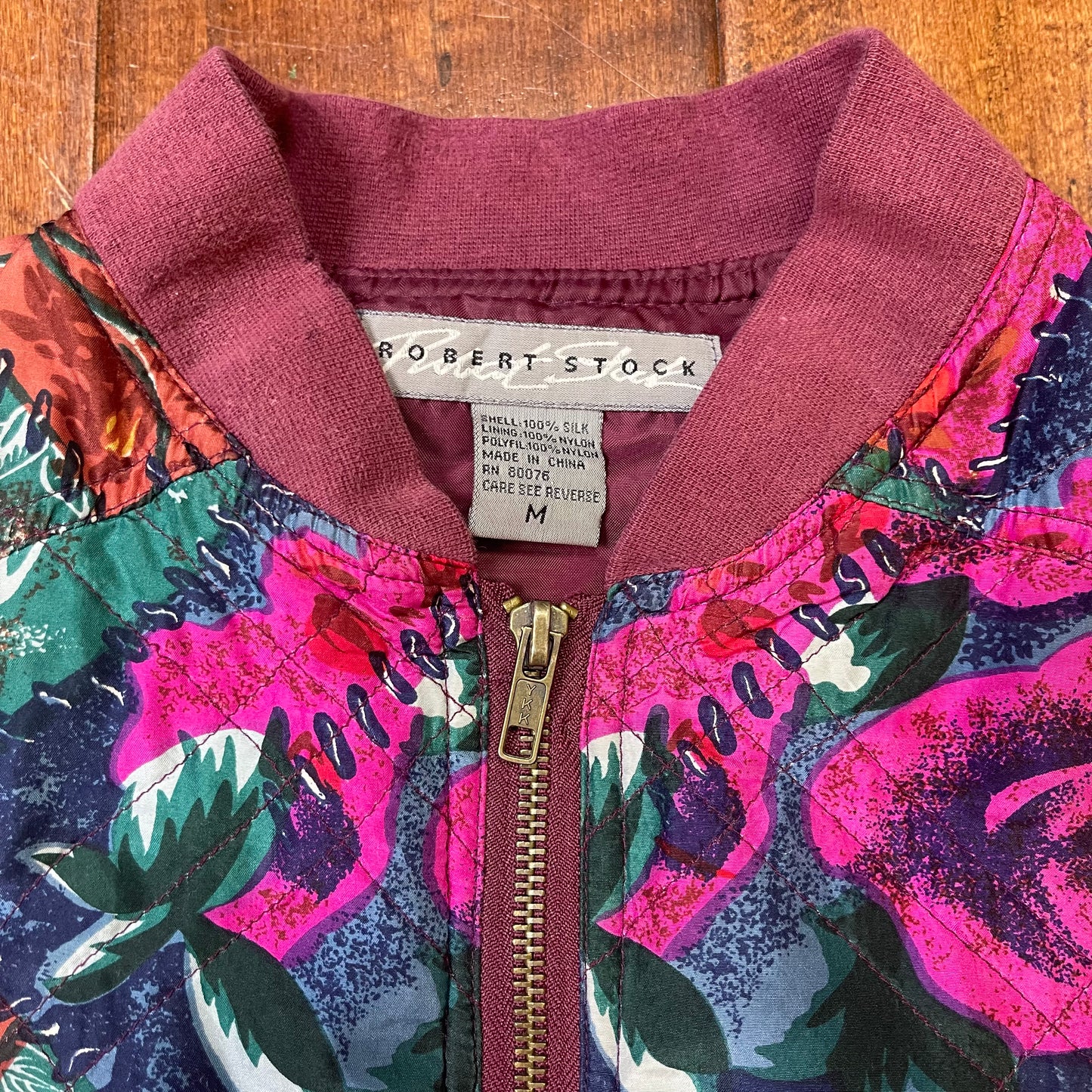 VINTAGE FLORAL ZIP-UP WINDBREAKER