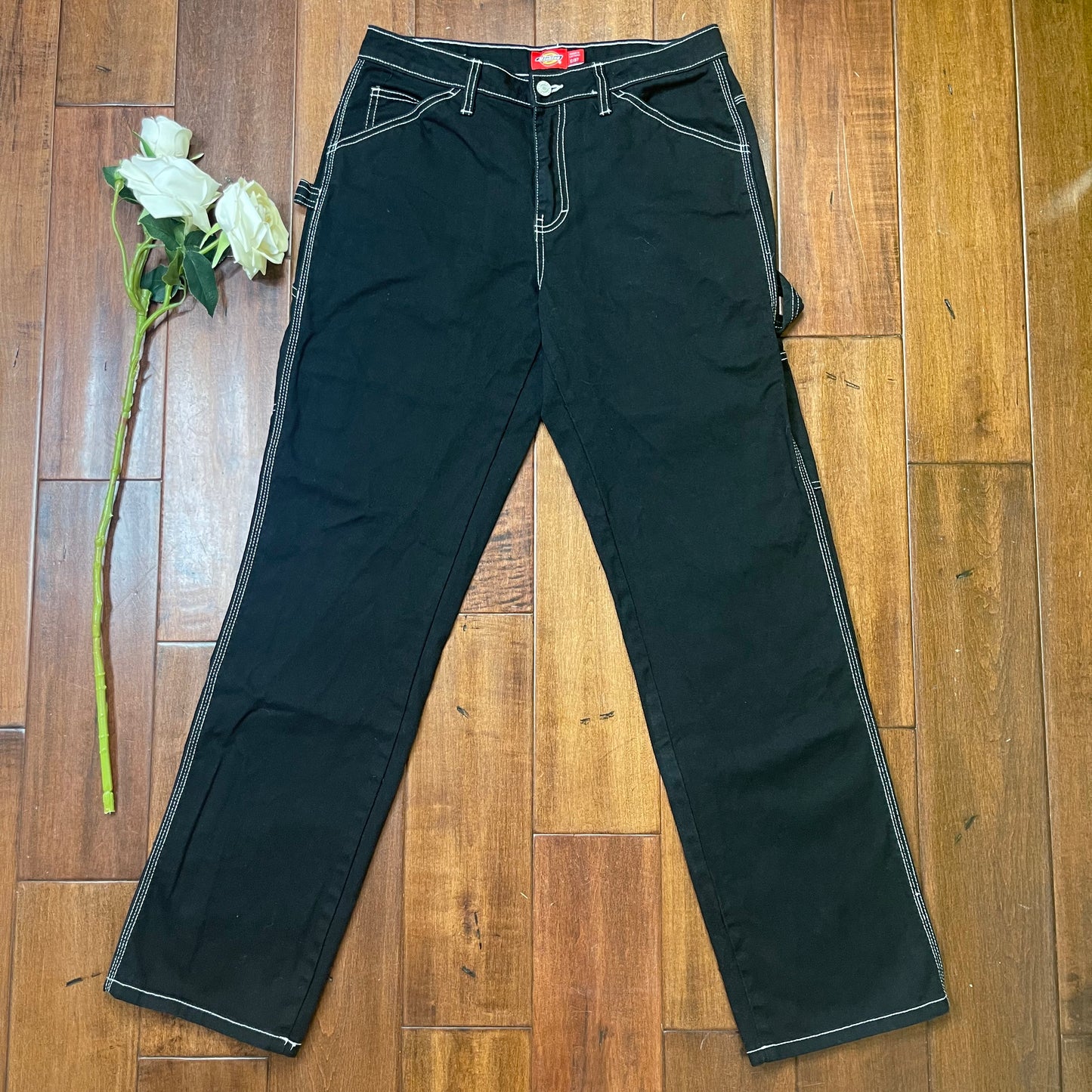 THRIFTED DICKIES MID-RISE CARPENTER STYLE STRAIGHT-LEG PANTS