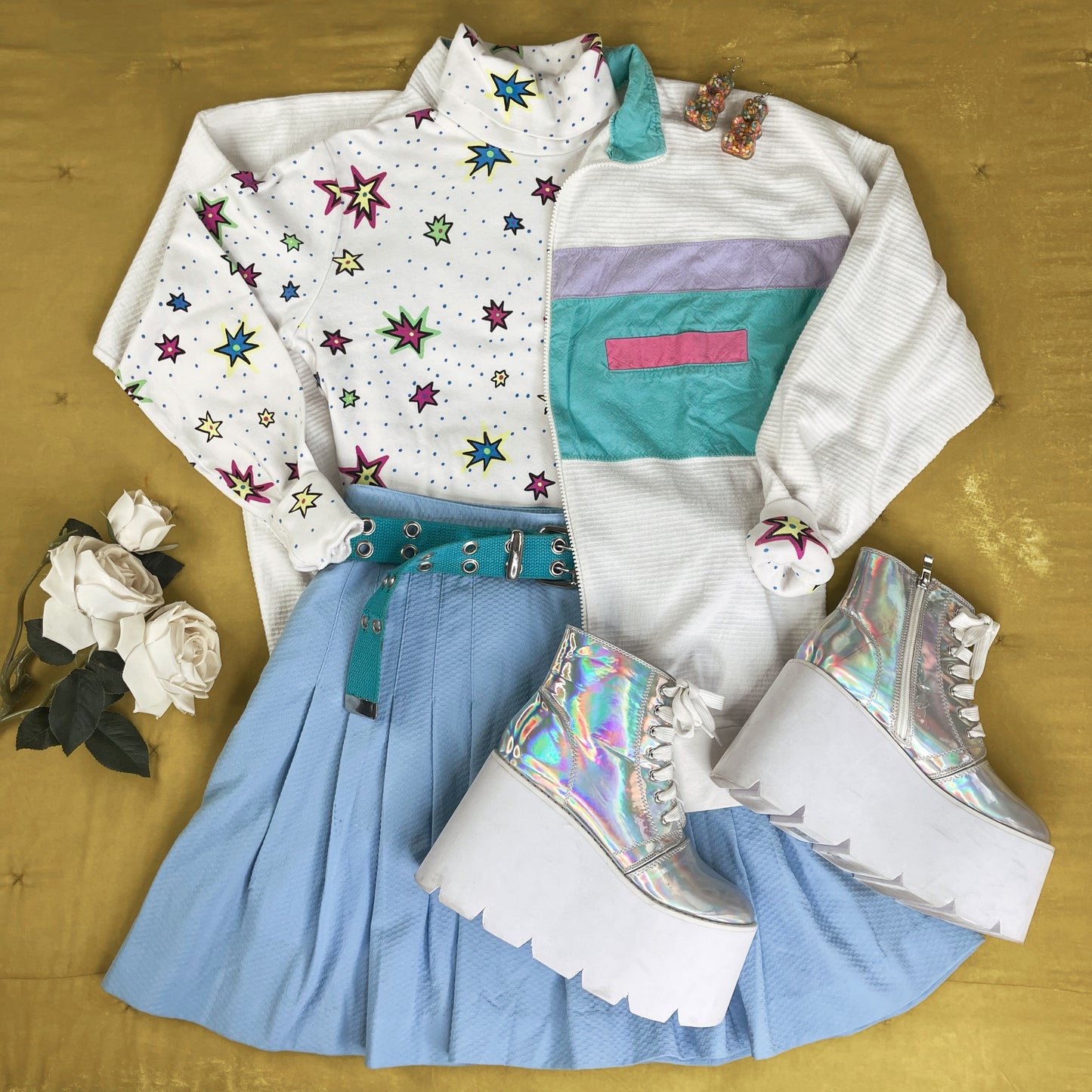 VINTAGE BABY BLUE GOLF SKORT