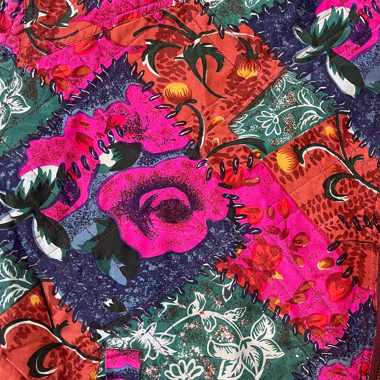 VINTAGE FLORAL ZIP-UP WINDBREAKER