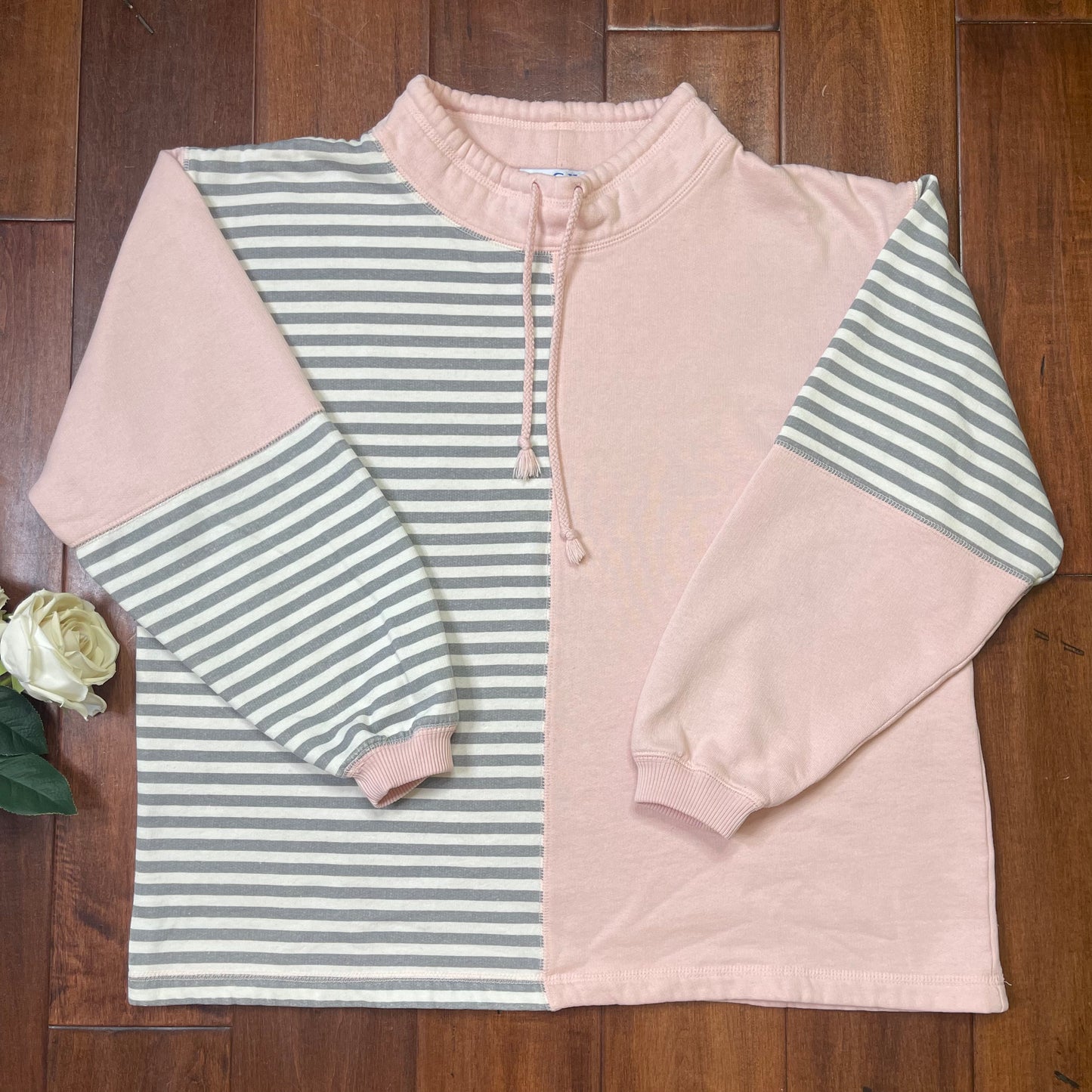 VINTAGE 80’S FABRIC BLOCKED POLO SWEATER